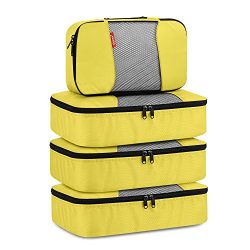 Travel Packing Cubes, Gonex Luggage Organizers 3 Medium+1 Small Yellow