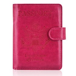 ACdream Leather Passport Holder [Bonus Stylus] Cover Case RFID Blocking Travel Wallet with Magne ...