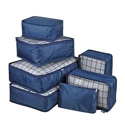 Vercord 7 Set Travel Packing Organizers Cubes Mesh Luggage Cloth Bag Cubes With Bra/Underwear Cu ...