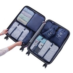 Belsmi 8 Set Packing Cubes – Waterproof Mesh Compression Travel Luggage Packing Organizer  ...