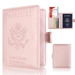 HUIZIjin Leather Passport Holder Wallet Cover Case RFID Blocking Travel Wallet