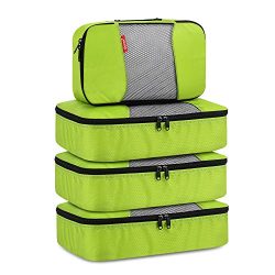 Travel Packing Cubes, Gonex Luggage Organizers 3 Medium+1 Small Green