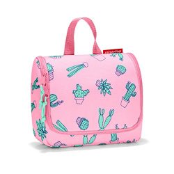 reisenthel Toiletbag S Kids, Small Hanging Travel Toiletry Organizer, Cactus Pink