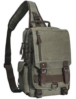 Mygreen Men’s Canvas Sling Bag Backpack Crossbody Travel Chest Bags Daypacks