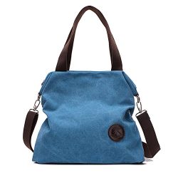 Sanxiner Women’s Casual Canvas Tote Bags Shoulder Handbag Crossbody Bag (01Blue)