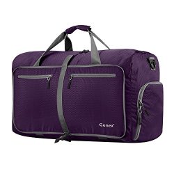 Gonex 60L Foldable Travel Duffel Bag Water & Tear Resistant, Purple