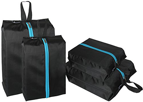MISSLO Waterproof Zippered Travel Shoe Bags for Men & Women (4 Pack ...