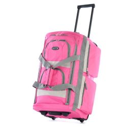 Olympia Luggage Sports Plus 29 Inch 8 Pocket Rolling Duffel Bag, Hot Pink, One Size