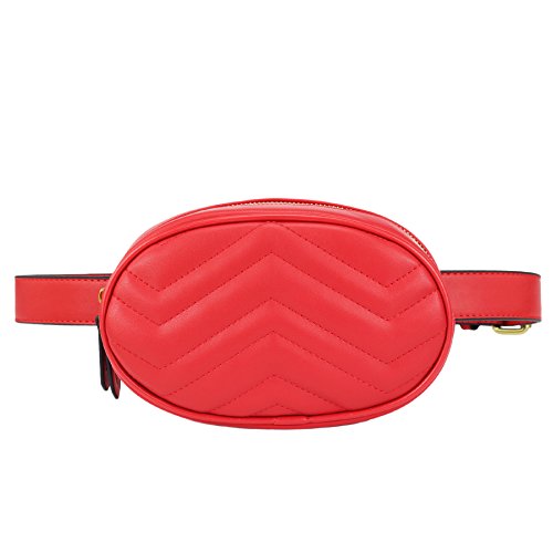 ZORFIN Quilted Fanny Pack for Women Fashion Wasit Bag with Two Belts ...