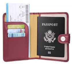 Zoppen Rfid Blocking Travel Passport Holder Cover Slim Id Card Case (#36 Royal Red (2018 New))