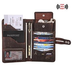 Travel Wallet with RFID Blocking Awesome Passport Wallet Credit Cards Holder Document Organizer  ...