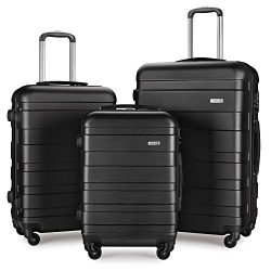 Luggage Set Spinner Hard Shell Suitcase Lightweight Carry On – 3 Piece (20″ 24″ ...