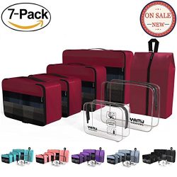 Packing Cubes YAMIU Travel Luggage Organizer Bags Travel Accessories Including 2-pack Waterproof ...