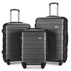 Luggage Set Spinner Hard Shell Suitcase Lightweight Carry On – 3 Piece (20″ 24″ ...