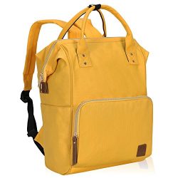 Veegul Wide Open Multipurpose School Backpack Lightweight Travel Bag 18L Calendula Yellow