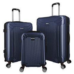 3 Piece Luggage Set Durable Lightweight Spinner Suitecase LUG3 GL8216 NAVY