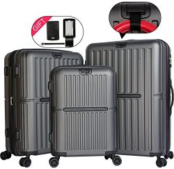 Cheergo Expandable Hardside Luggage Set 3 PCS Hardshell Spinner Suitcases with TSA Lock Luggage  ...