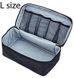 Packing Organizer Bra Underwear Storage Bag Travel Lingerie Pouch Toiletry Organizer (Black L)