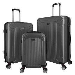 3 Piece Luggage Set Durable Lightweight Spinner Suitecase LUG3 GL8216 DARK GREY