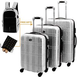 Hardshell Spinner Luggage Sets, 3 Piece Hardside Luggage Sets Lightweight Spinner Suitcase Sets  ...