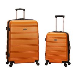 Rockland Luggage 20 Inch and 28 Inch 2 Piece Expandable Spinner Set, Orange