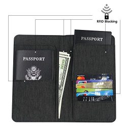 L-Hydrone Travel Passport Holder RFID Blocking Passport Wallet Cover Credit Card Document Organi ...