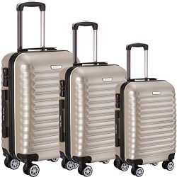 Luggage Set 3 Piece ABS Trolley Suitcase Spinner Hardshell Lightweight Suitcases TSA