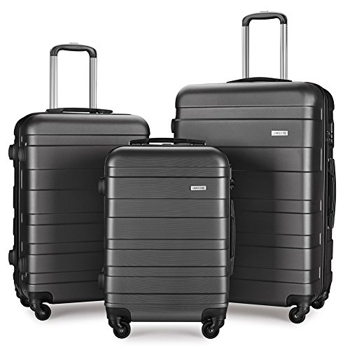 LEMOONE Luggage Set Spinner Hard Shell Suitcase Lightweight Carry On ...