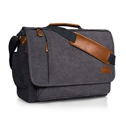 Estarer Computer Messenger bag Water-resistance Canvas Shoulder Bag 15.6 Inch Laptop