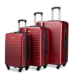 Luggage Sets Spinner Hard Shell Suitcase Lightweight Luggage – 3 Piece (20″ 24″ ...