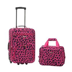 2 PC MAGENTALEOPARD LUGGAGE SET