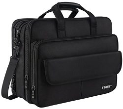 17 inch Laptop Bag, Expandable Large Capacity Briefcase for Women & Men, Oxford Nylon Fabric ...