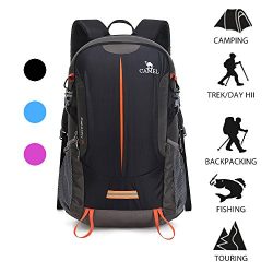 Camel Hiking Backpack Travel Backpack Outdoor Backpack Lightweight & Durable (Black)