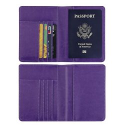 Passport Holder Wallet , Creazy Leather Cover Case RFID Blocking Travel Bag (E)