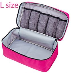 Packing Organizer Bra Underwear Storage Bag Travel Lingerie Pouch Toiletry Organizer (Rosy L)