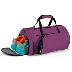 IX Fitness Sport Small Gym Bag with Shoes Compartment Waterproof Travel Duffel Bag for Women and ...