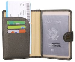 Zoppen Rfid Blocking Travel Passport Holder Cover Slim Id Card Case #39 Silver Gray (2018 New)