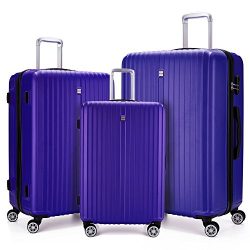 3 Piece Luggage sets Lightweight Durable Spinner Suitcase 20in24in28in