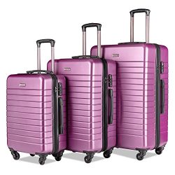 Luggage Sets Spinner Hard Shell Suitcase Lightweight Luggage – 3 Piece (20″ 24″ ...