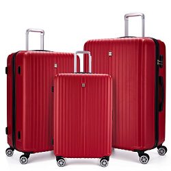 3 Piece Luggage sets Lightweight Durable Spinner Suitcase 20in24in28in