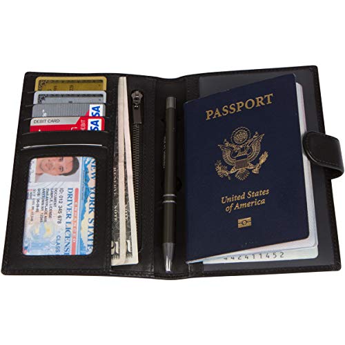 RFID Blocking Genuine Leather Passport Holder & Travel Wallet for Men ...