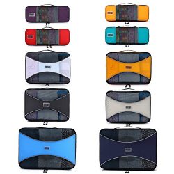 Pro Packing Cubes 10 Piece Lightweight Travel Cube Set of Suitcase Organizers (Mixed Colors 2)