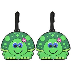 Animal Luggage Tags Cute Suitcase Labels (Set of 2) (Girl Turtle)