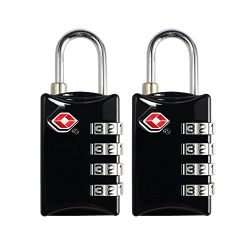 TSA Luggage Locks 2 Pack 4 Digit Combination Steel Approved for Travel Accessories Travel Baggag ...