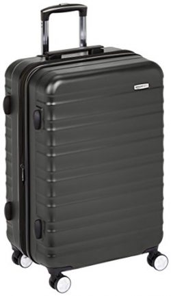 AmazonBasics Premium Hardside Spinner Luggage with Built-In TSA Lock – 24-Inch, Black