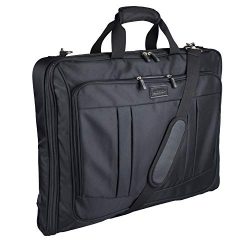 Foldable Carry On Garment Bag Fit 3 Suits, Luggage Suit Bag for Travel and Business with Shoulde ...