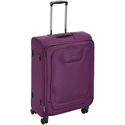 AmazonBasics Premium Expandable Softside Spinner Luggage With TSA Lock- 25 Inch, Purple