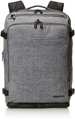 AmazonBasics Slim Carry On Travel Backpack, Grey – Weekender