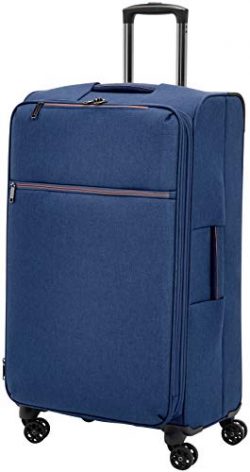 AmazonBasics Belltown Softside Luggage Spinner Suitcase Spinner – 29-Inch, Heather Blue