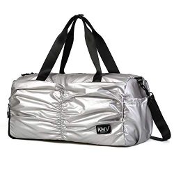 Gyms Bag with Shoes Compartment Mens/Womens Waterproof Sport&Travel Duffel Black and Rose Go ...